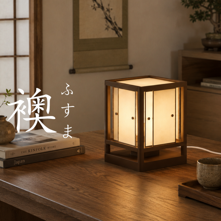 Lunite FUSUMA Table Lamp – Modern Minimalist Japanese Vintage Fusuma Shoji Door Style Ambient Light Home Decoration / Lampu Tidur / Lampu Meja / Minimalis Geometry Pintu Geser Jepang Tradisional Japanese